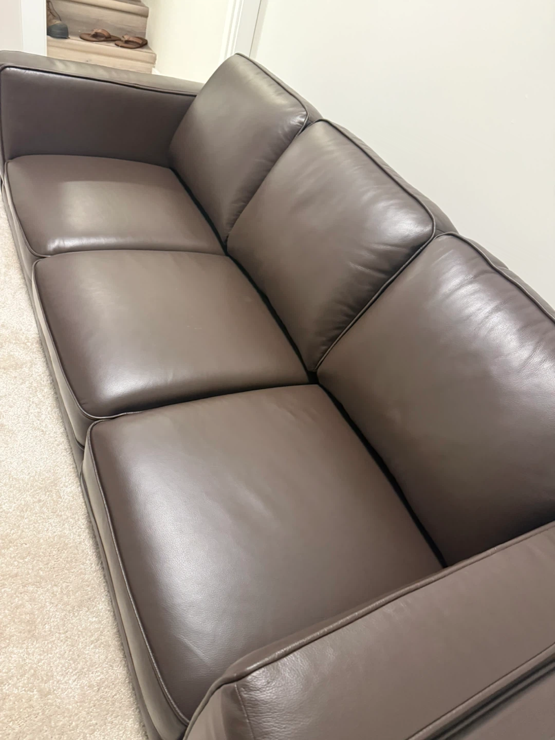 Brown Leather Sofa - photo 2
