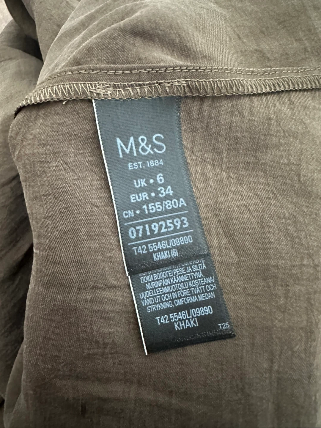 Mark and Spencer Off-the-Shoulder Khaki Dress - photo 3