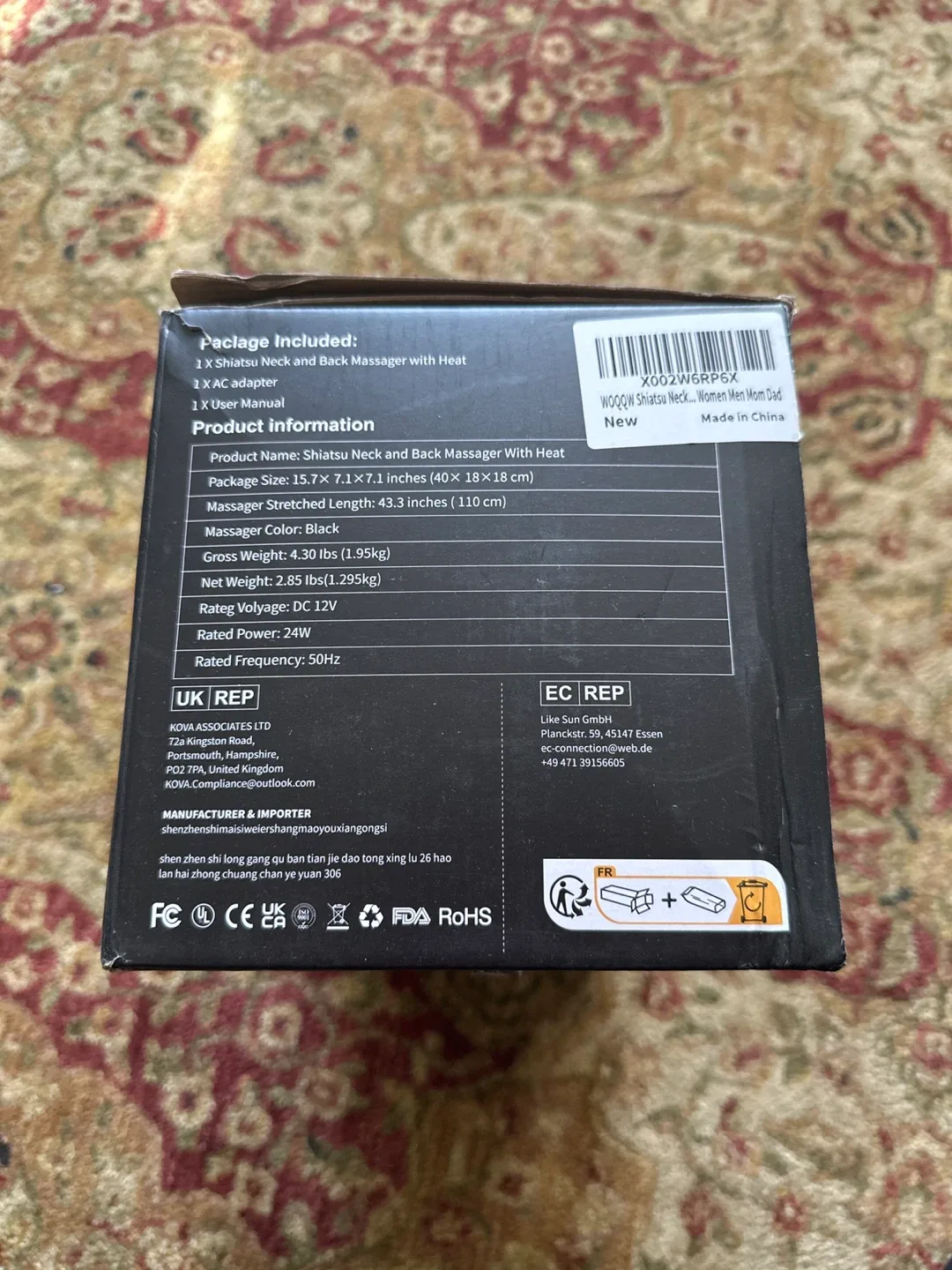 Shiatsu Neck & Back Massager with Heat - Black image indicator(2)