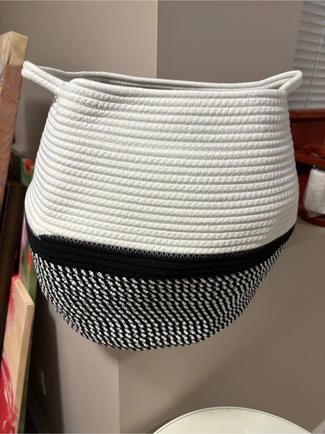 Rope Basket - White & Black thumbnail