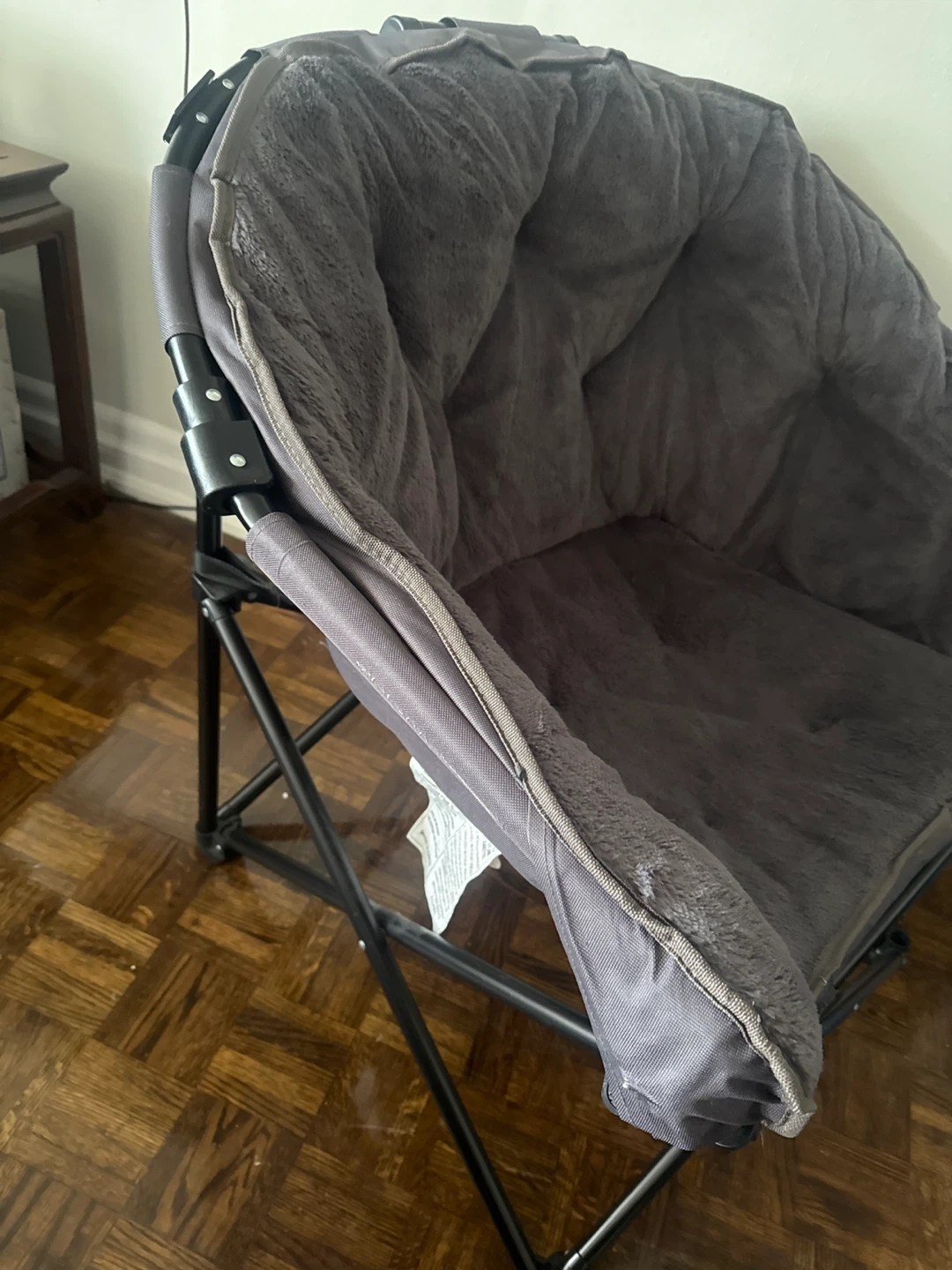 Grey Oversized Padded Moon Chair - photo 2