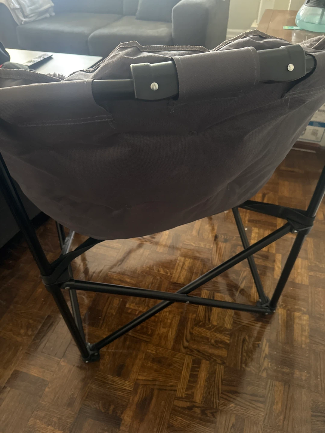 Grey Oversized Padded Moon Chair - photo 5