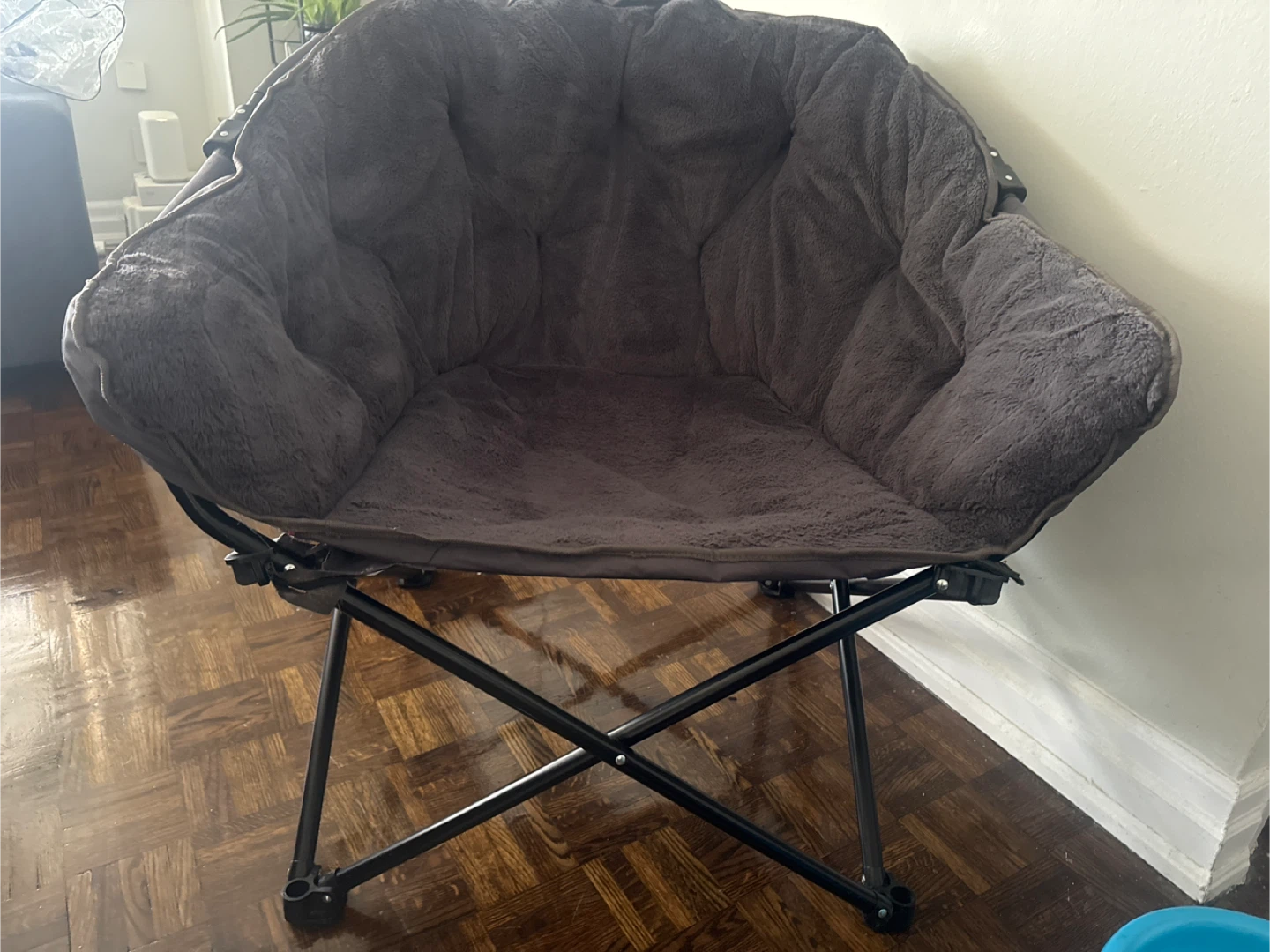 Grey Oversized Padded Moon Chair - photo 3