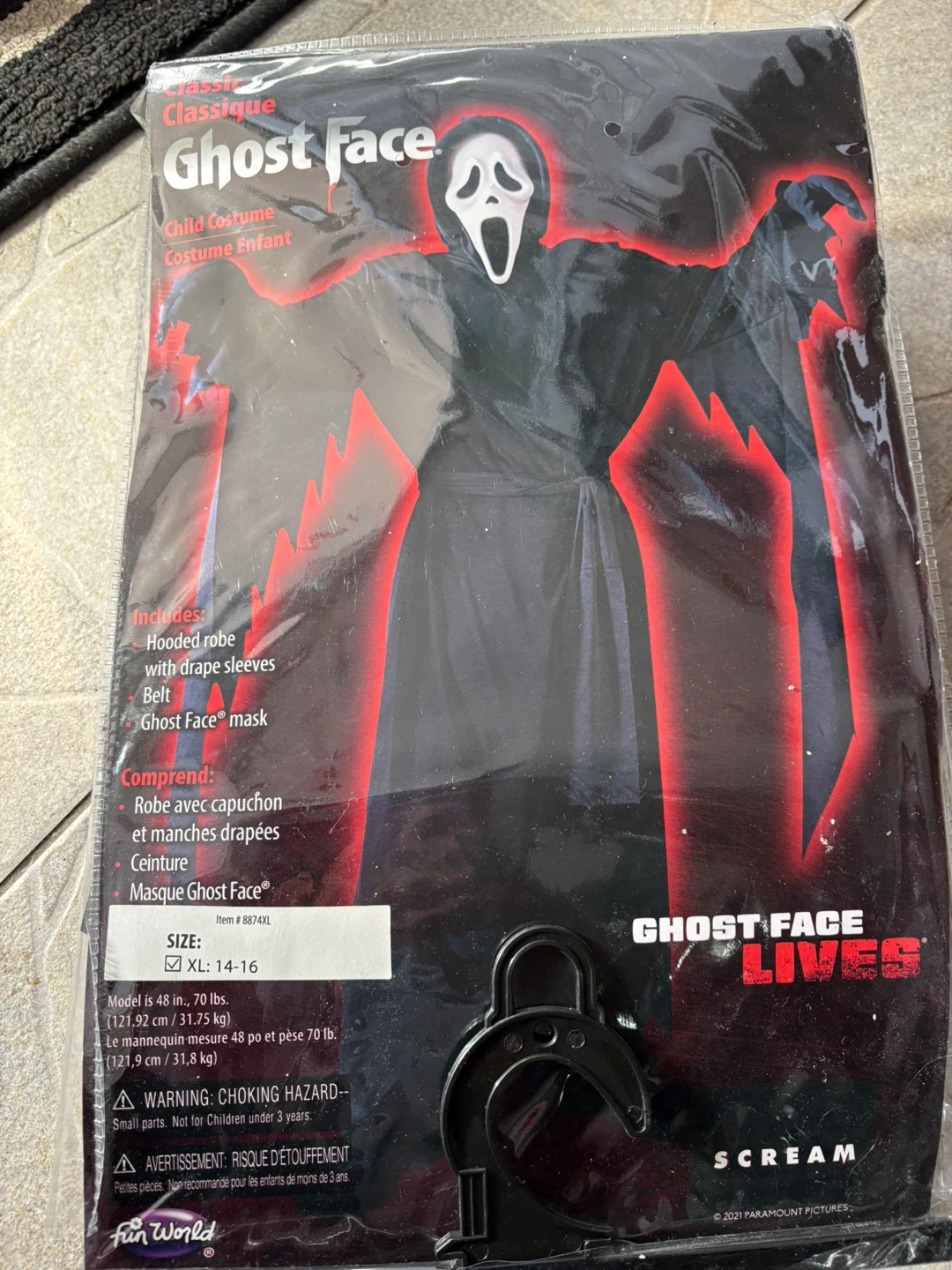Ghost Face Child Costume - Size XL (14-16)