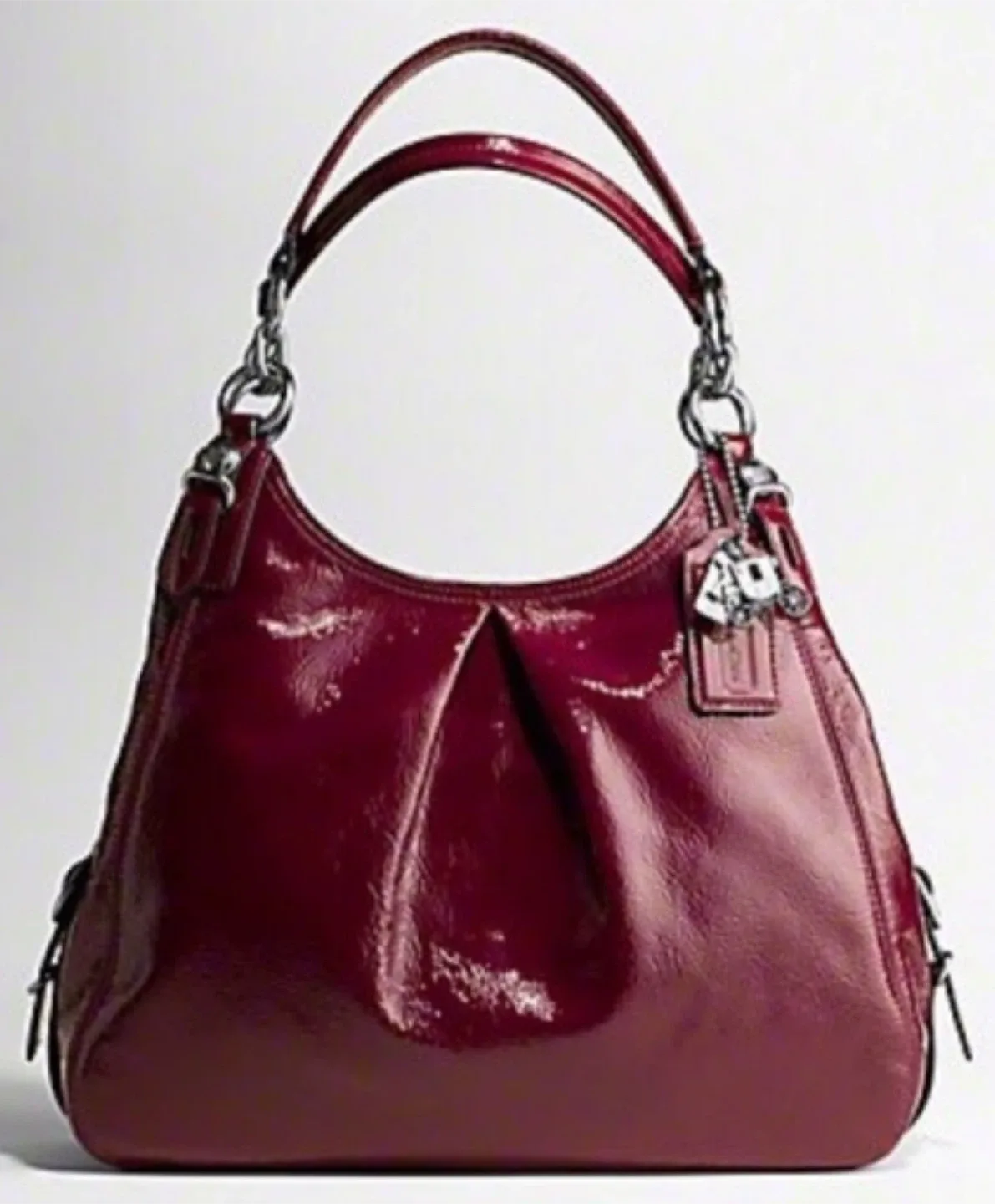 COACH MIA F1073-15734 Blood Red Patent Leather Shoulder Bag
