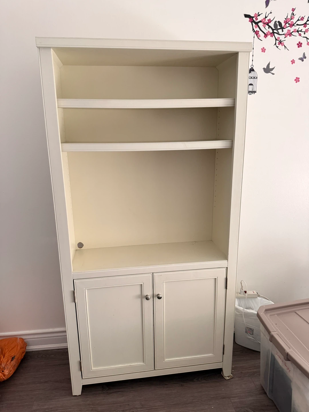 White Bookcase with Doors