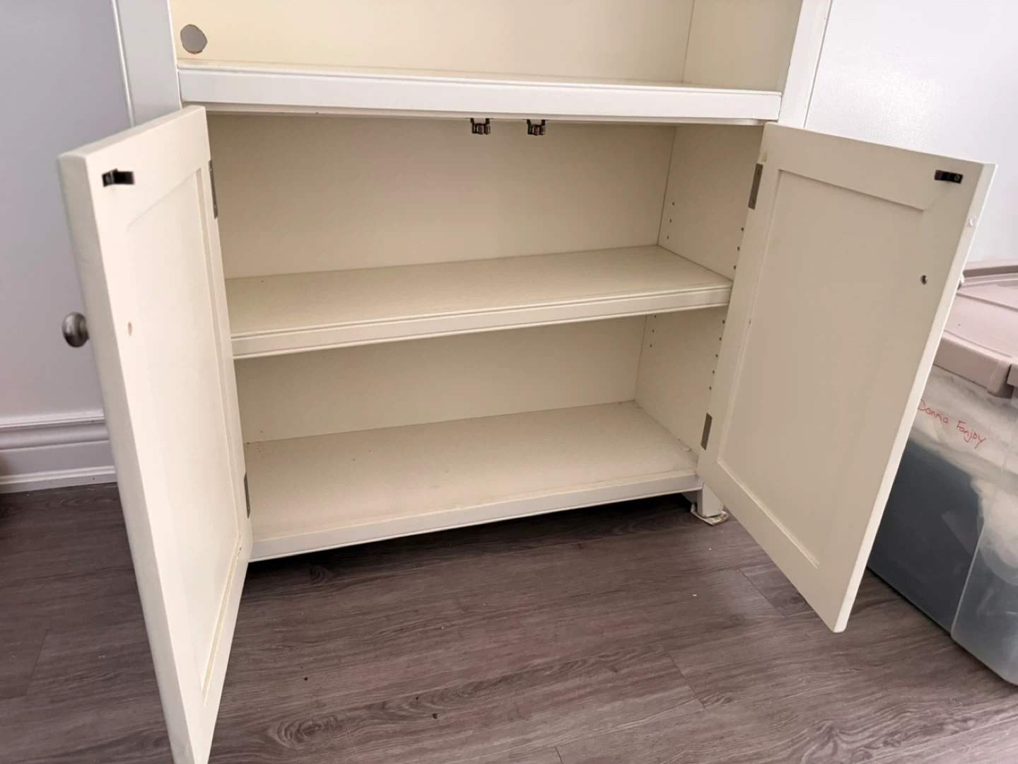 White Bookcase with Doors - photo 3