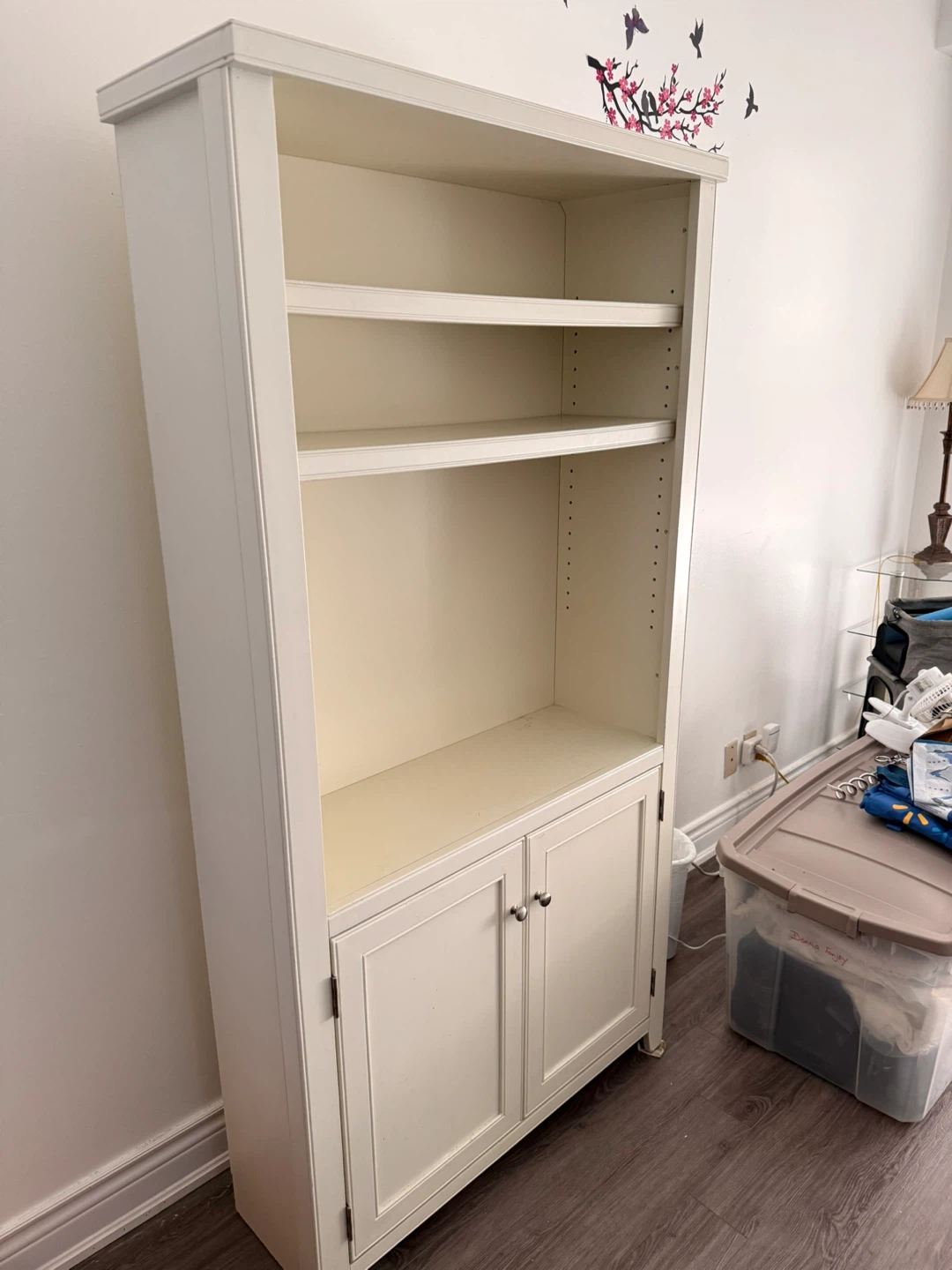 White Bookcase with Doors - photo 2