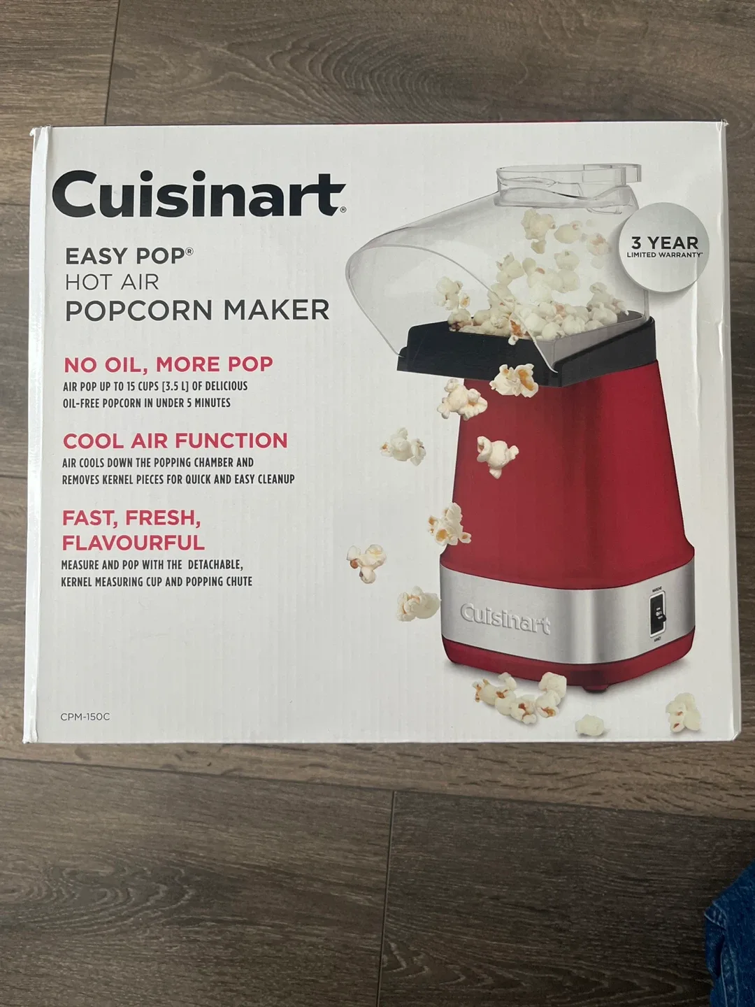 Cuisinart EasyPop Hot Air Popcorn Maker - New