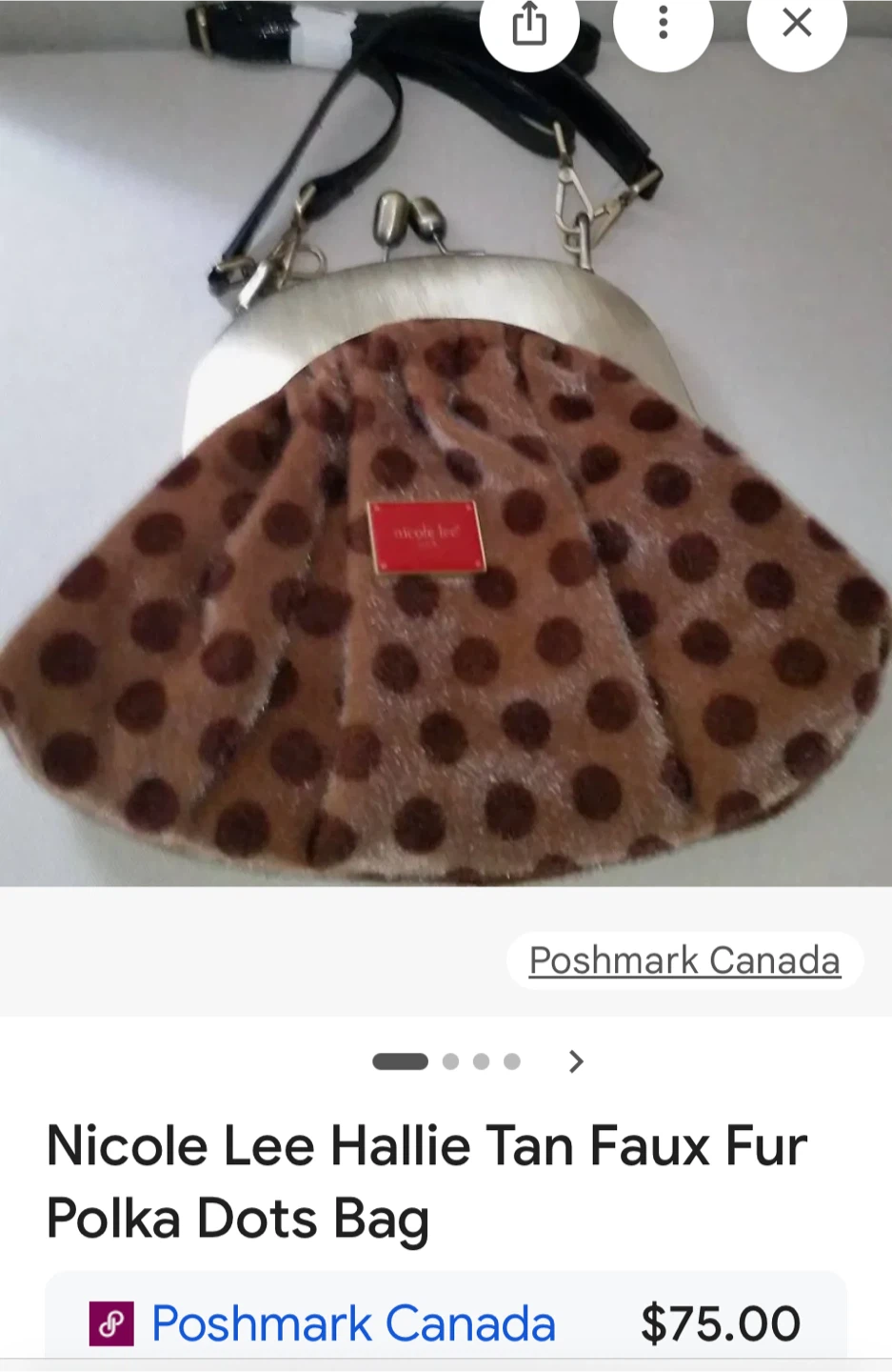 Nicole Lee Hallie Tan Faux Fur Polka Dot Bag - photo 3