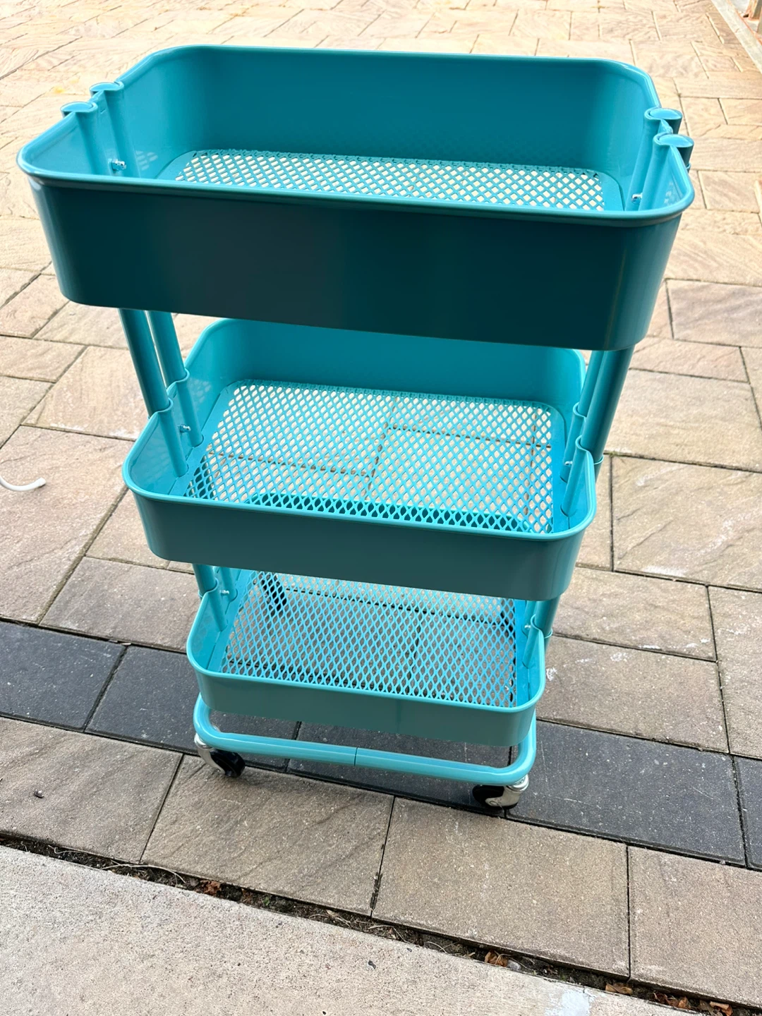 Turquoise 3-Tier Rolling Cart - IKEA - photo 2