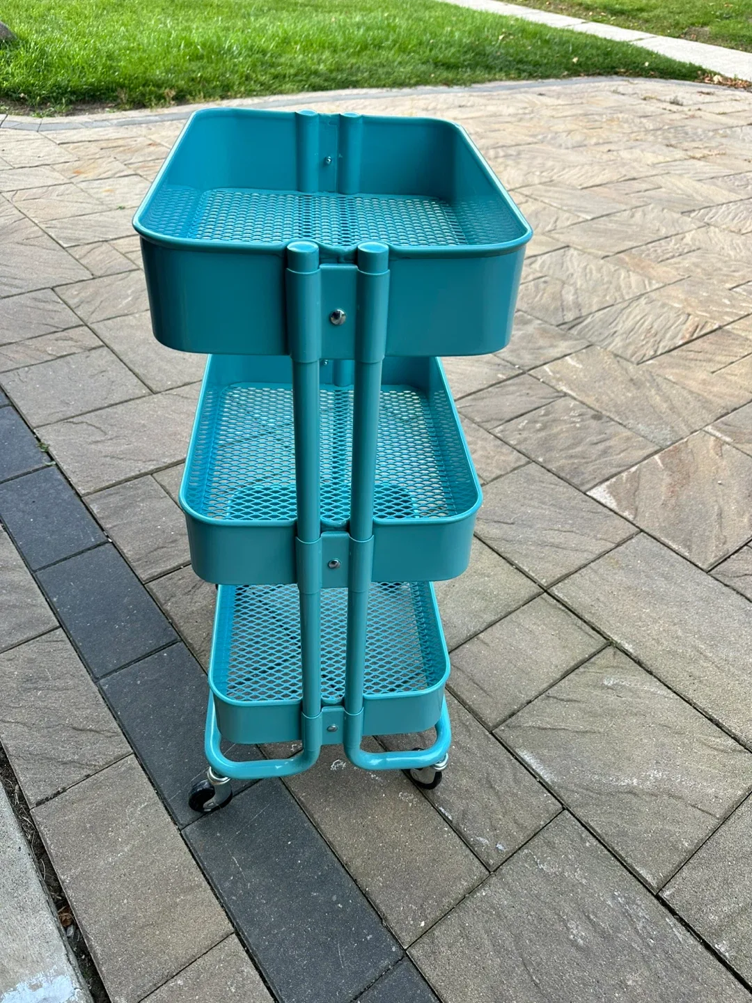 Turquoise 3-Tier Rolling Cart - IKEA thumbnail