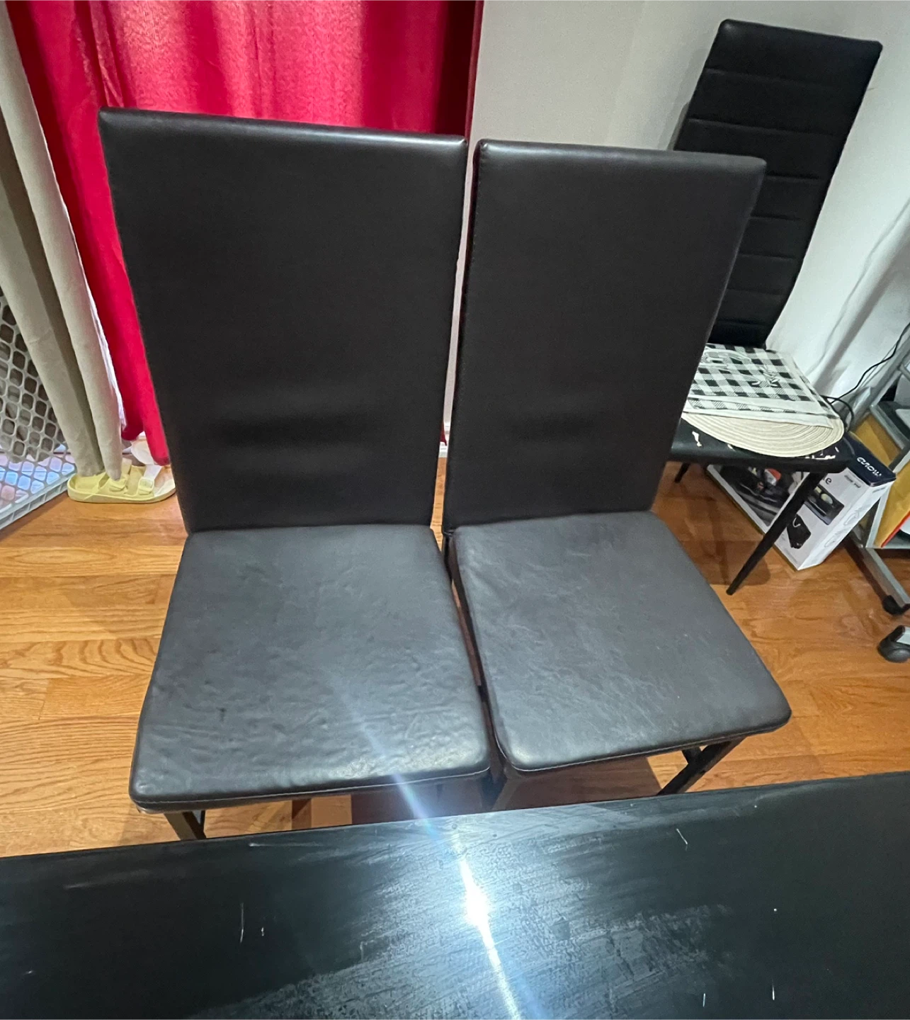 Black Dining Table Set with 2 Chairs and Bench - photo 3