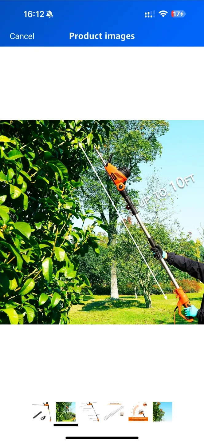 GARCARE Cordless Pole Hedge Trimmer image indicator(2)