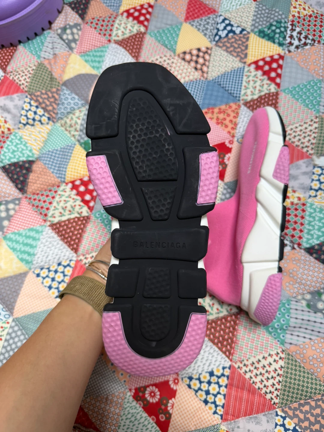 Balenciaga Pink Speed Sock Sneakers size 9 - photo 4