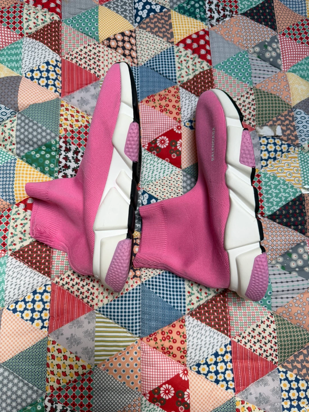 Balenciaga Pink Speed Sock Sneakers size 9 - photo 3