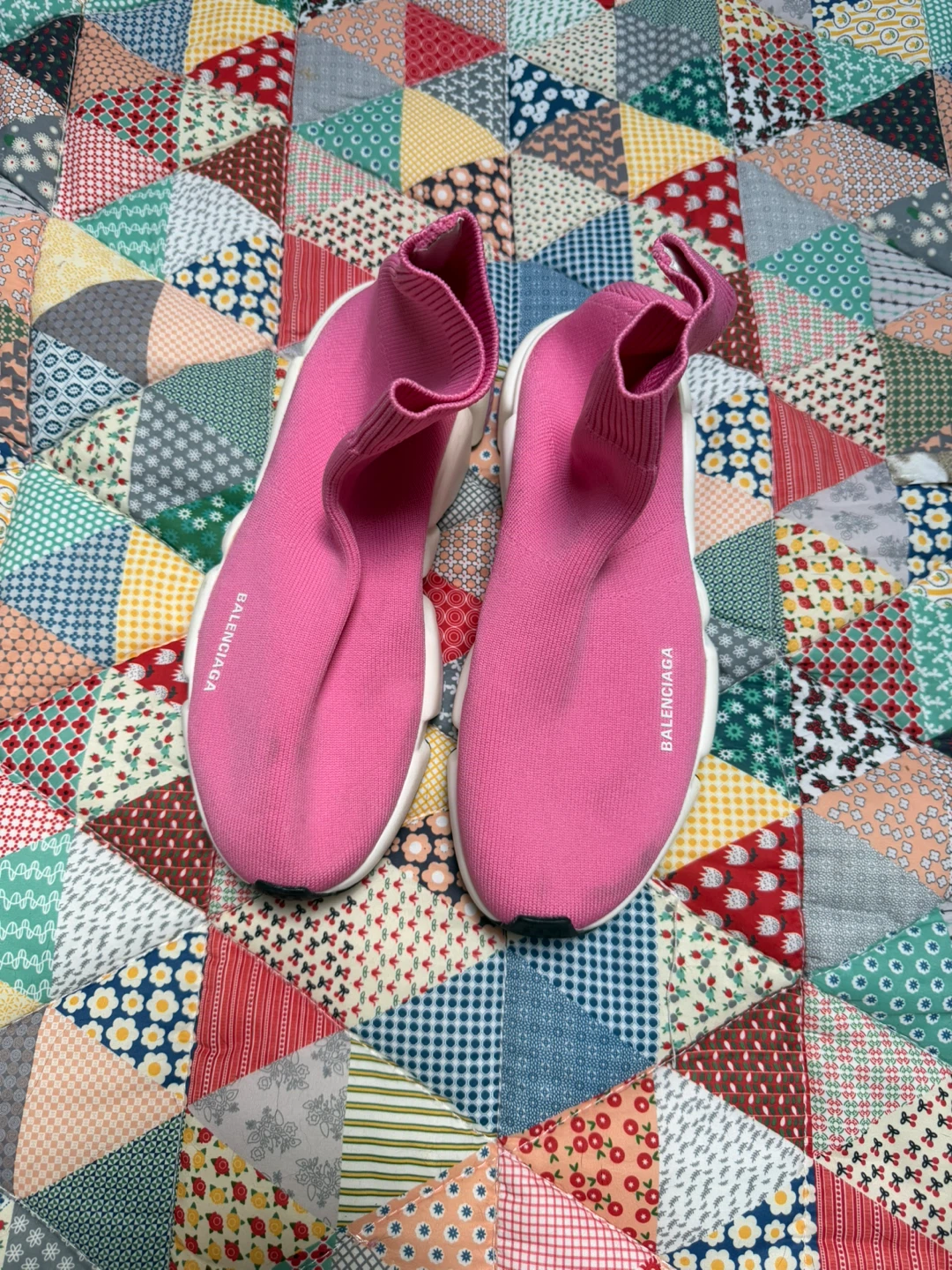 Balenciaga Pink Speed Sock Sneakers size 9