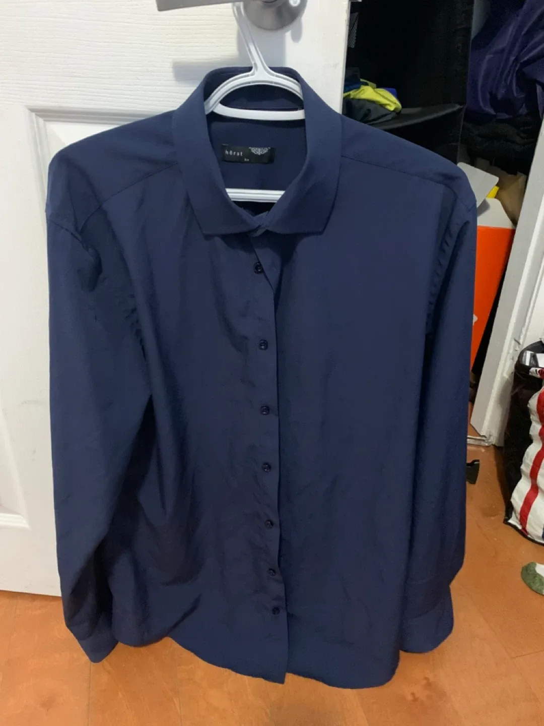 Hörst Navy Blue Button-Up Shirt, Size S thumbnail