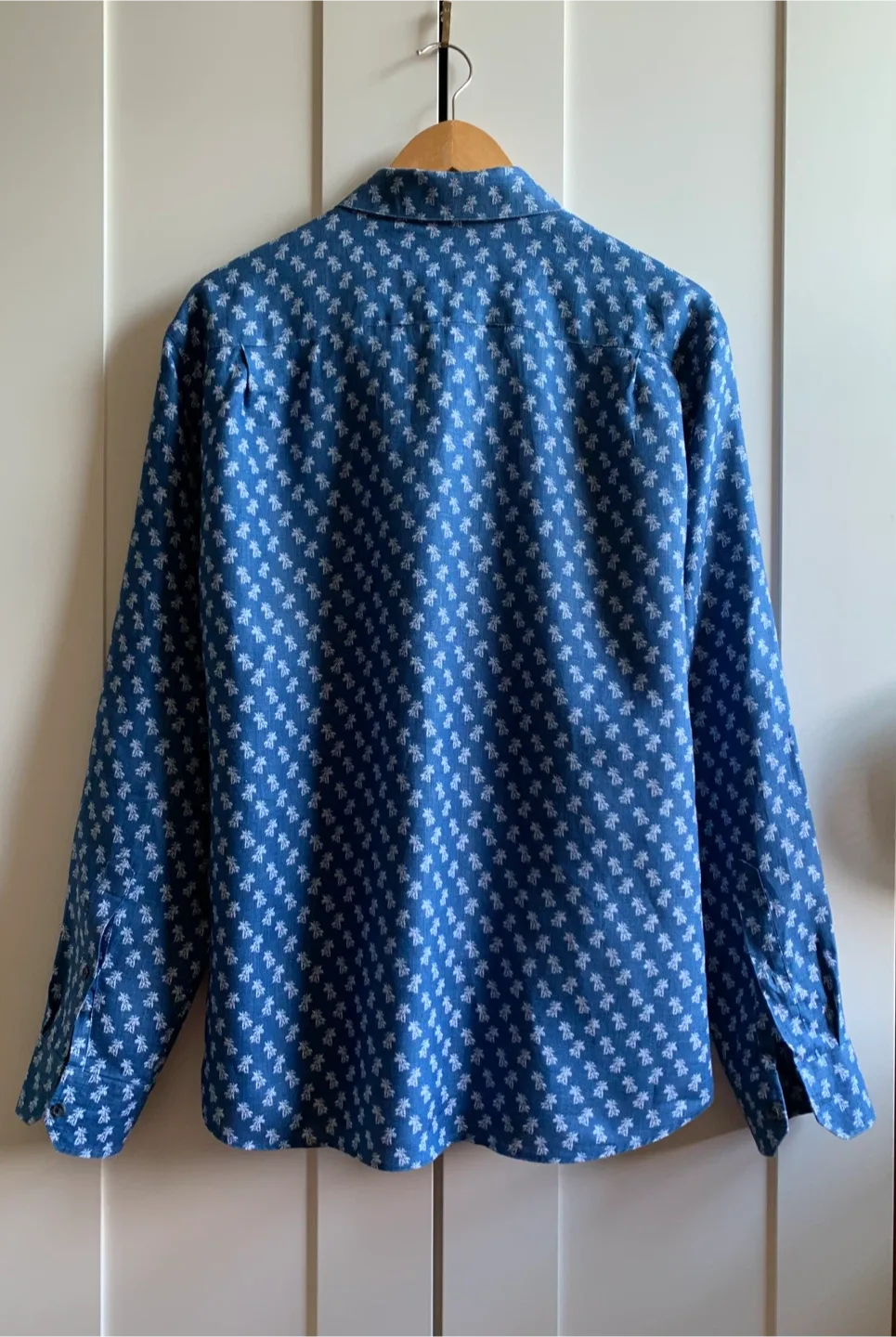 Black Brown 100% Linen Men’s Shirt, Size L image indicator(2)