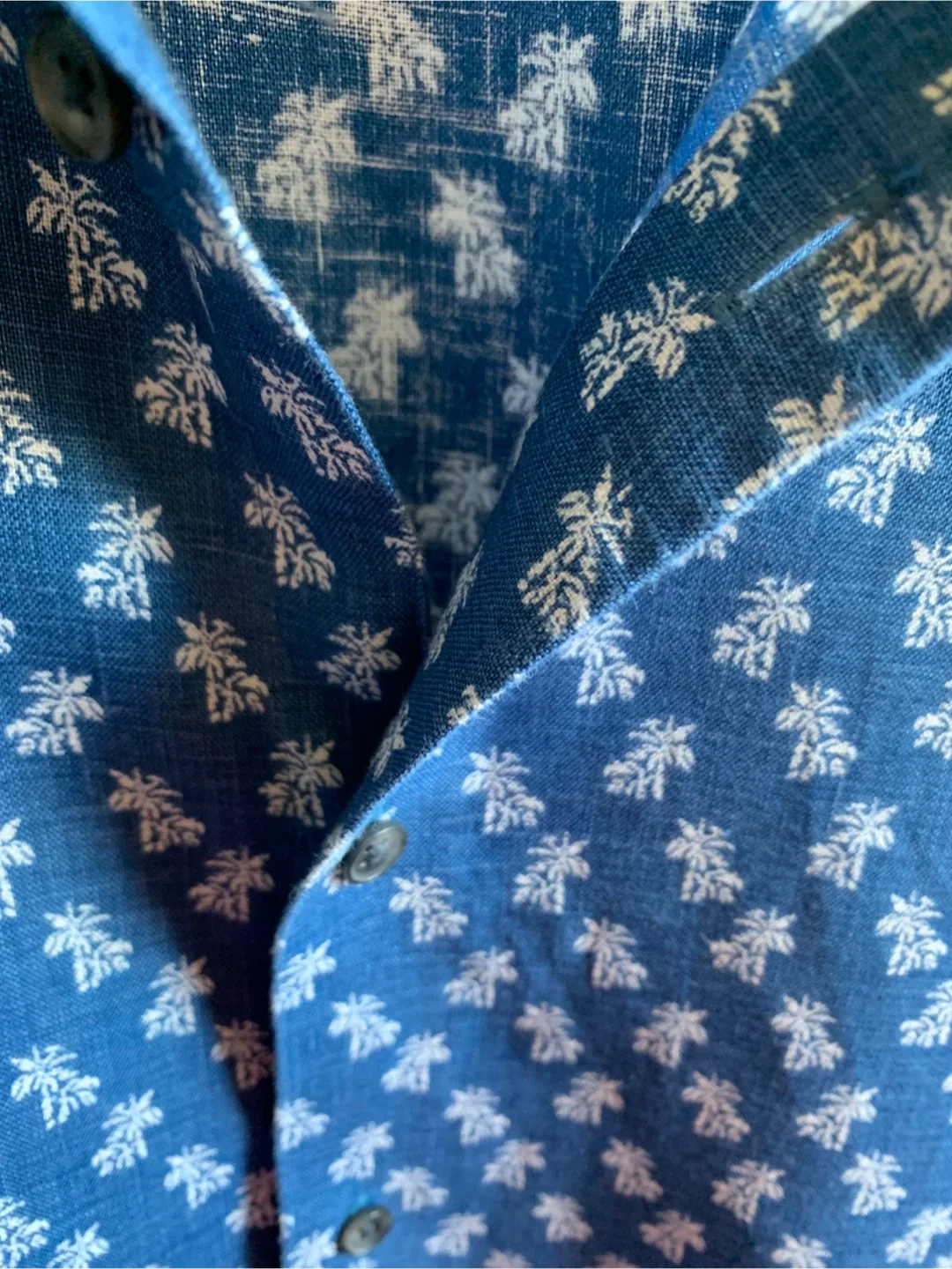 Black Brown 100% Linen Men’s Shirt, Size L image indicator(4)