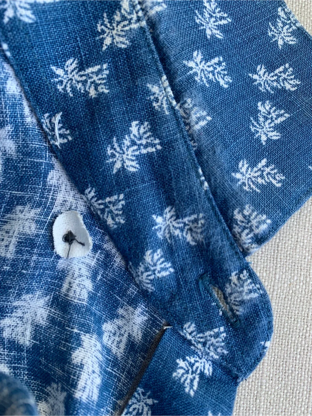 Black Brown 100% Linen Men’s Shirt, Size L image indicator(9)