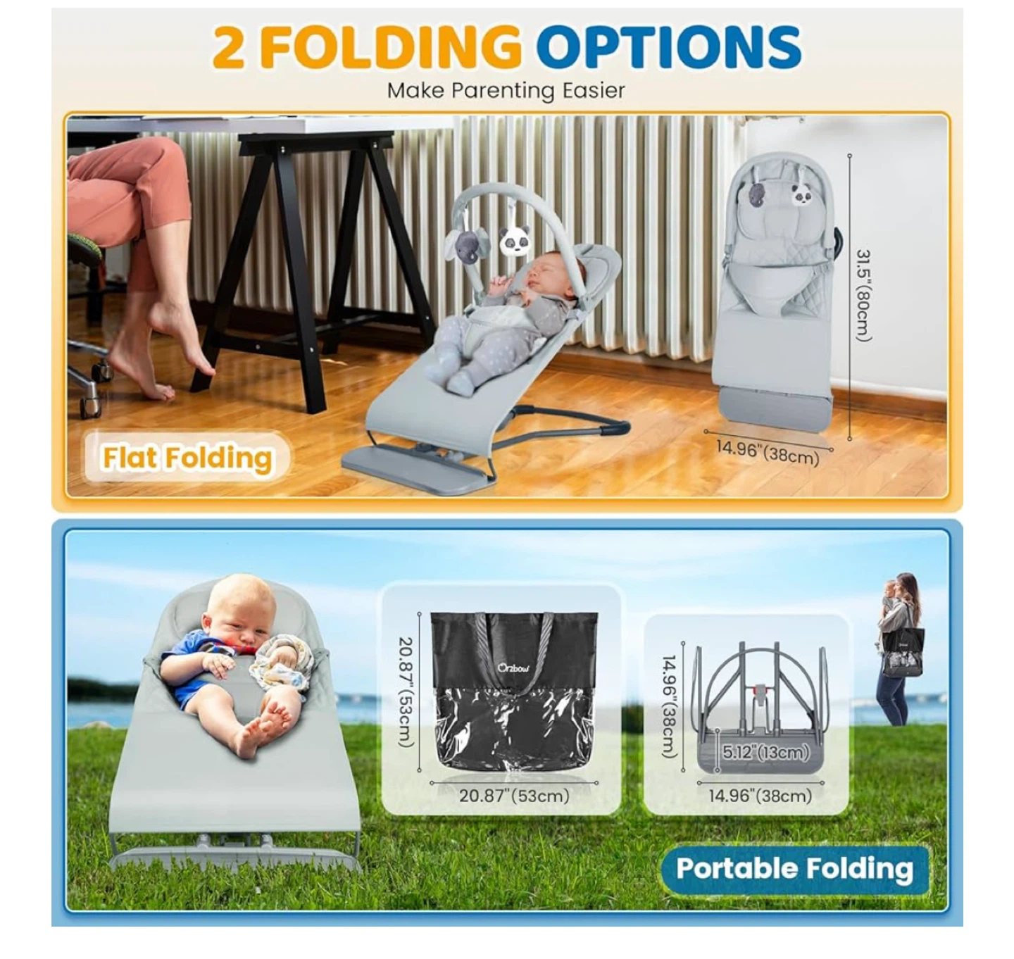 New Oribow Baby Bouncer - 0-12 Months - photo 4