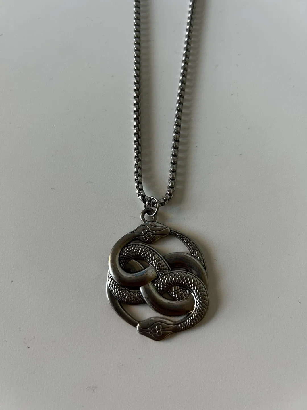 Silver Snake Pendant Necklace thumbnail