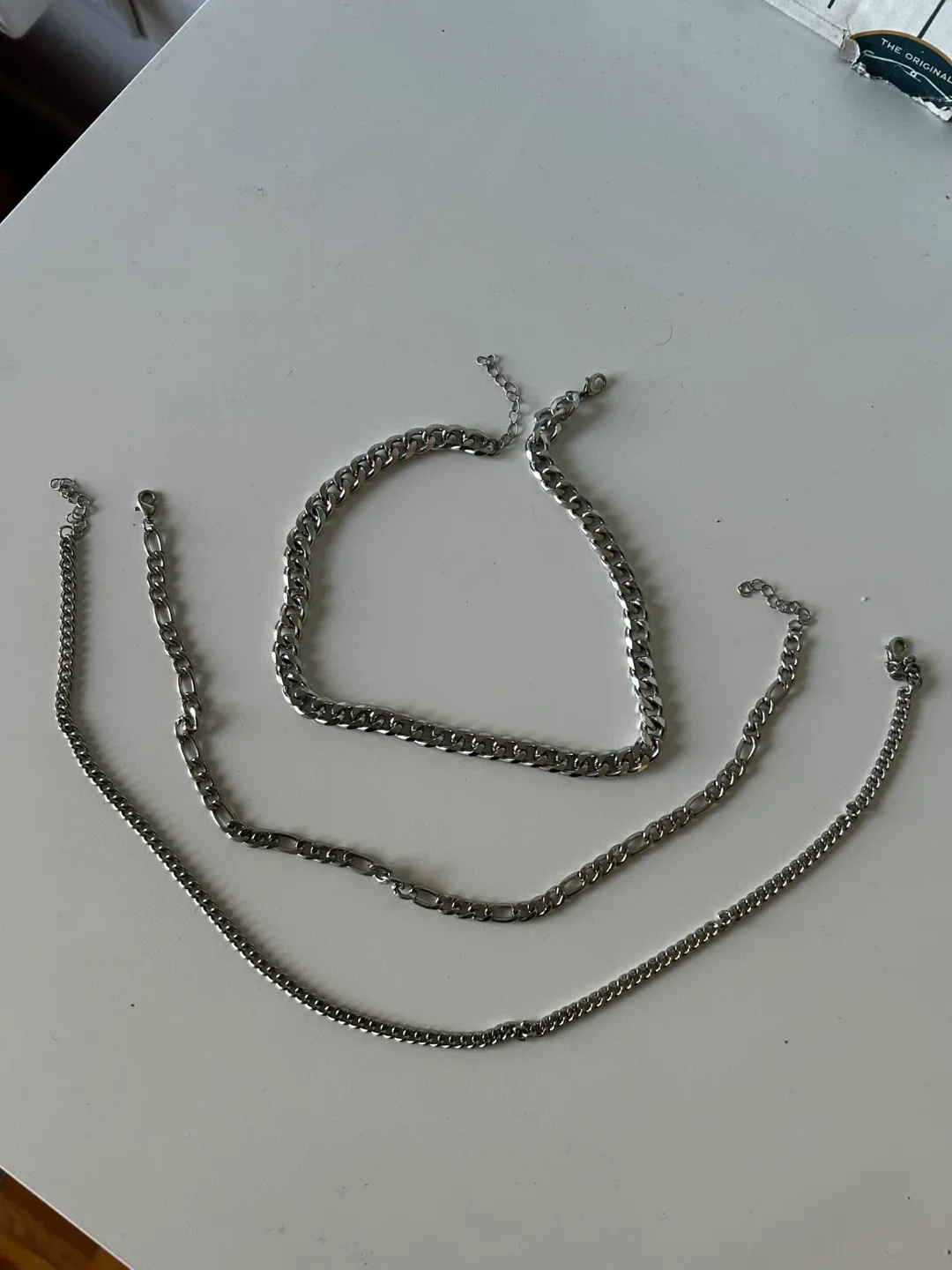 Set of 3 Silver Chain Necklaces thumbnail