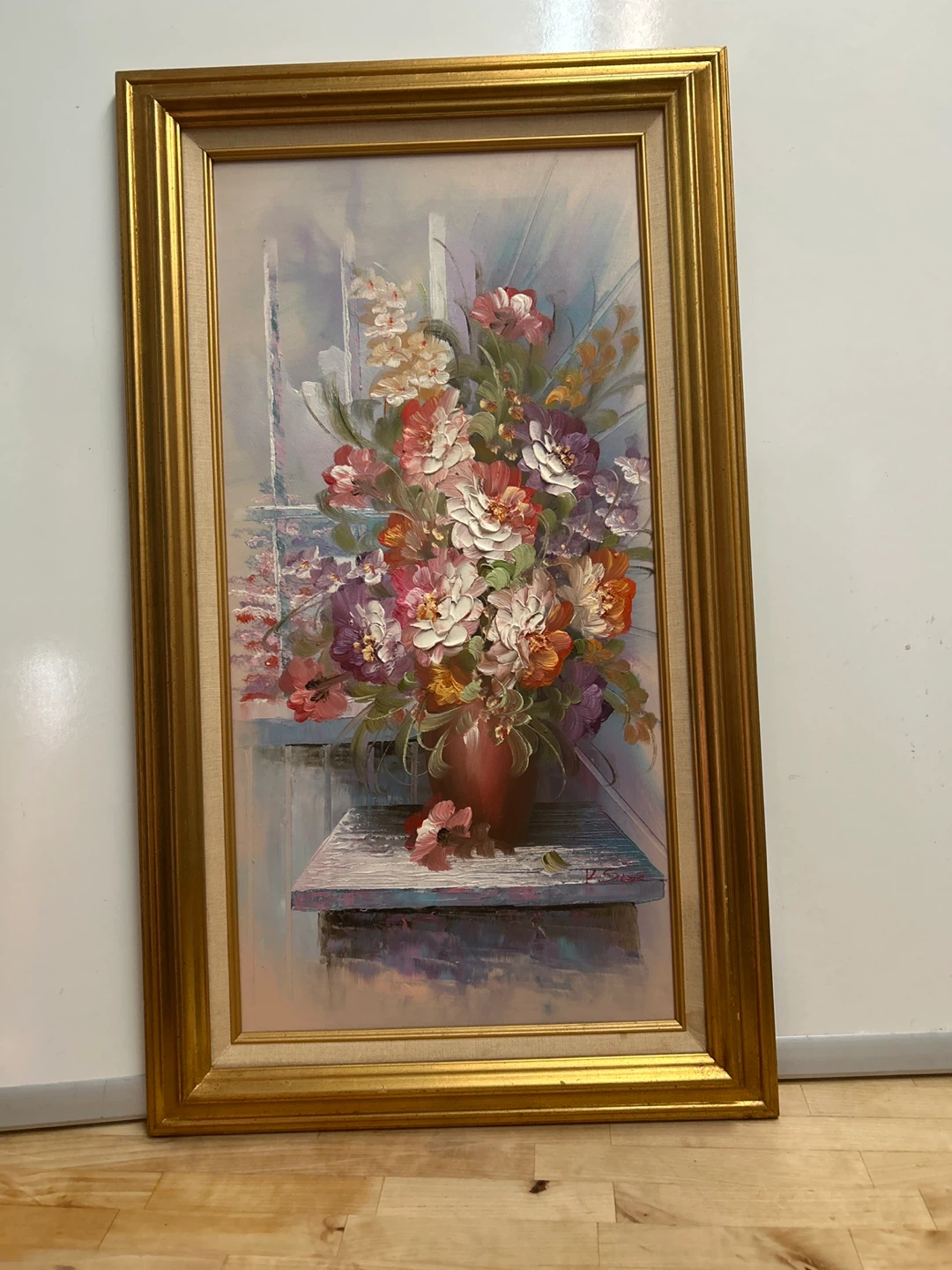 Floral Painting with Gold Frame