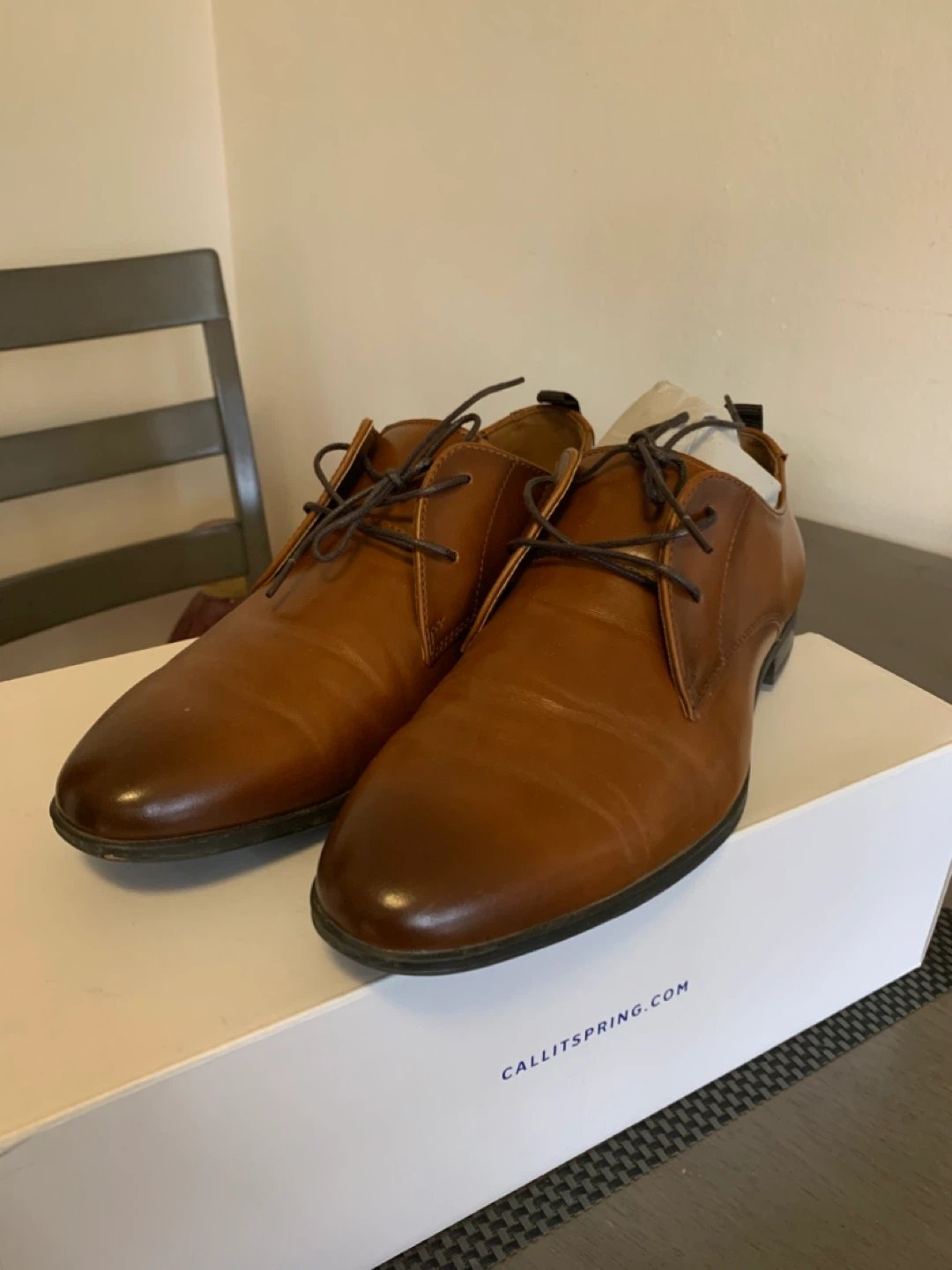 Call It Spring Brown Leather Dress Shoes
