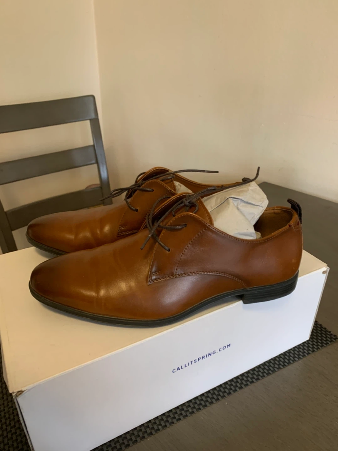 Call It Spring Brown Leather Dress Shoes - photo 3