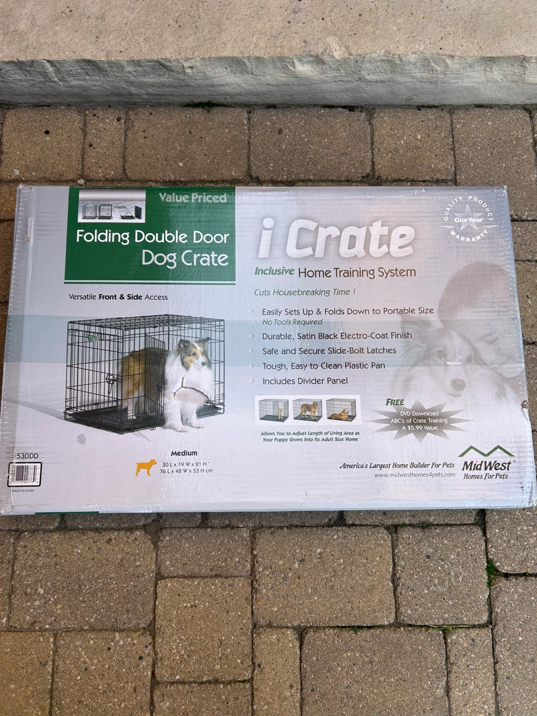 MidWest iCrate Folding Double Door Dog Crate - Medium