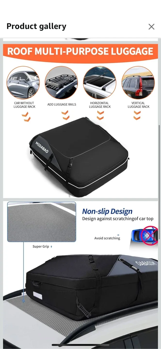 MIDABAO Roof Cargo Carrier - Waterproof Luggage Bag image indicator(2)