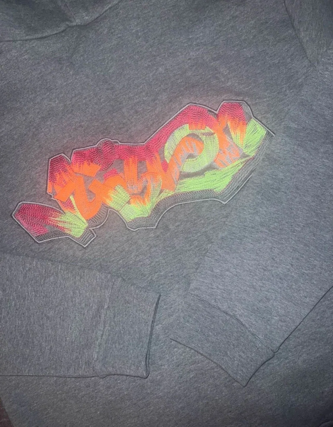 3D LV Graffiti Embroidered Zipped Hoodie image indicator(4)