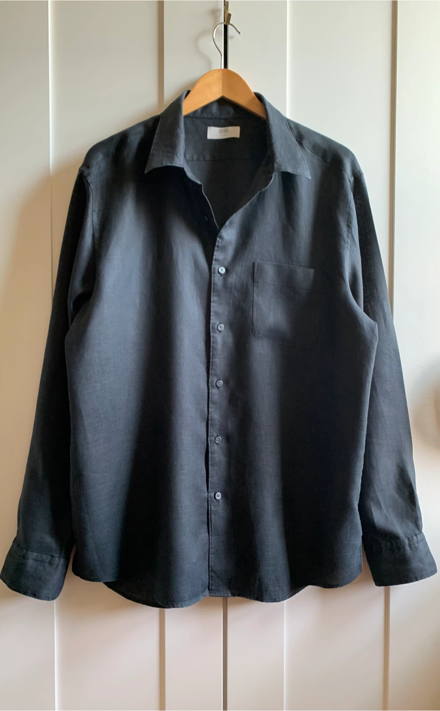 100%Linen Shirt Black-Size XL