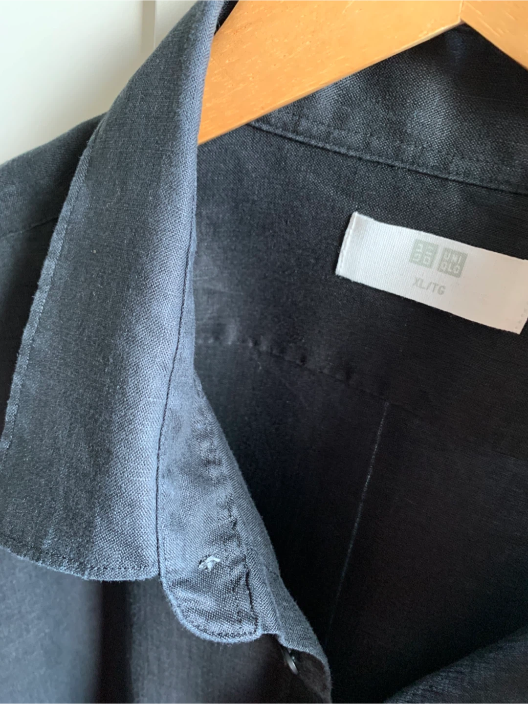 100%Linen Shirt Black-Size XL - photo 3