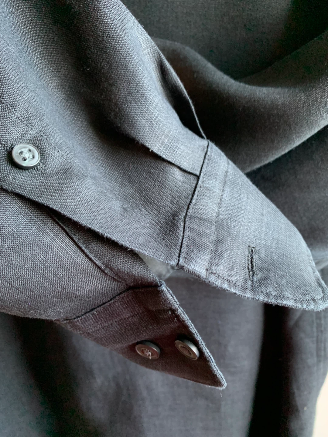 100%Linen Shirt Black-Size XL - photo 5