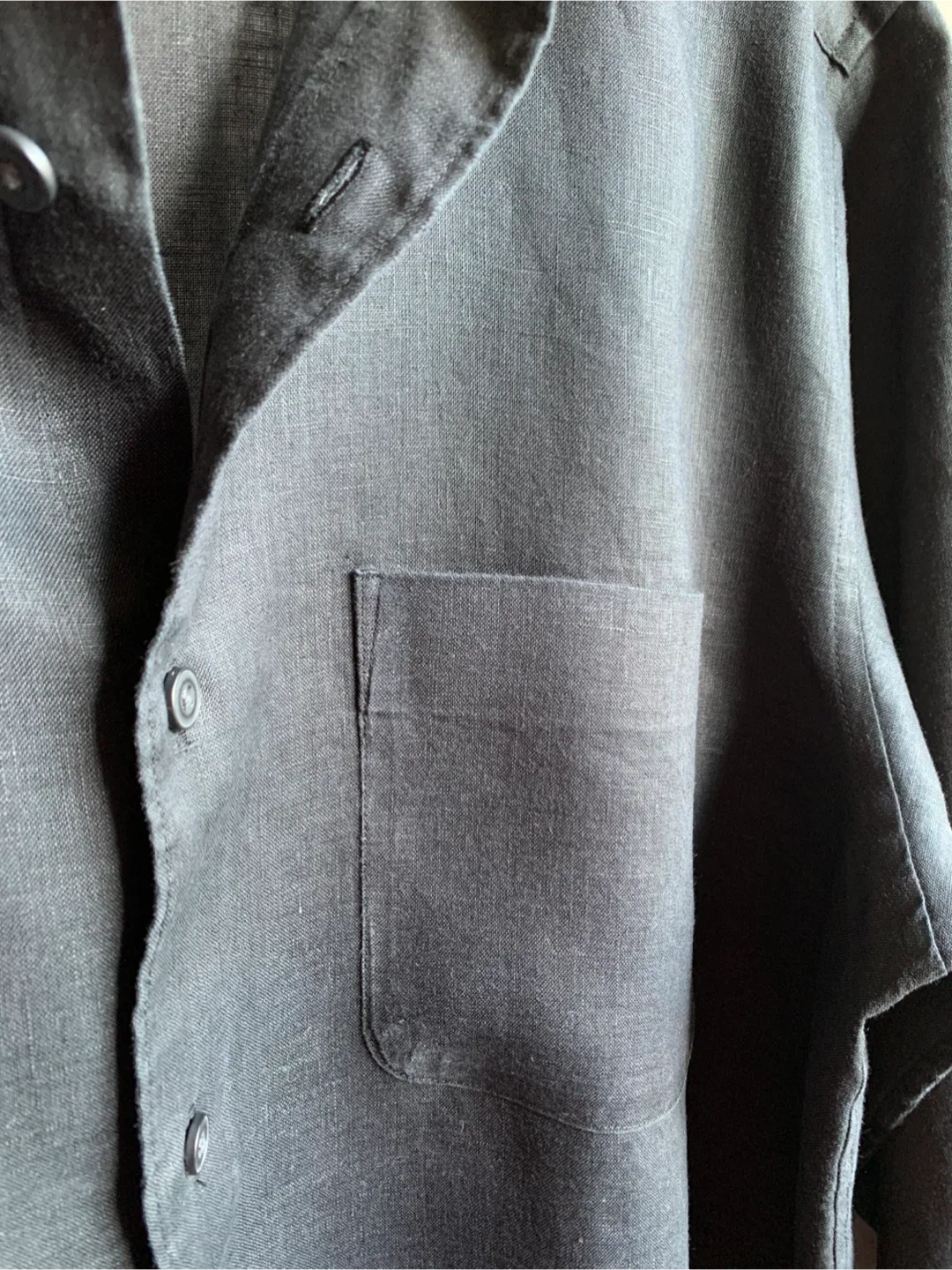 Uniqlo Black 100%Linen Shirt -Size XL image indicator(4)