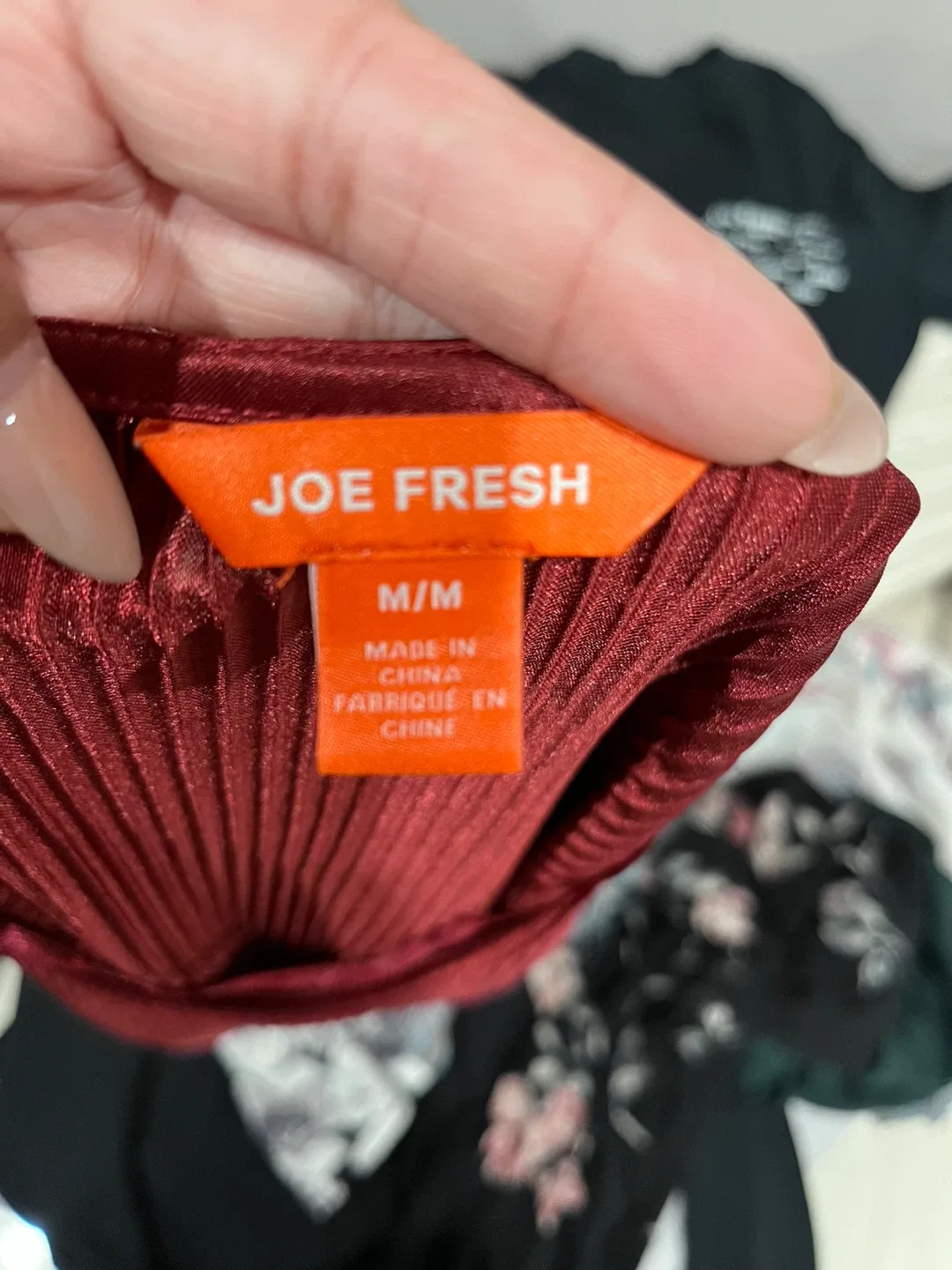 Joe Fresh Burgundy Pleated Top image indicator(3)