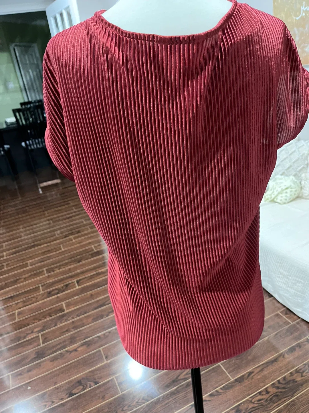 Joe Fresh Burgundy Pleated Top image indicator(2)