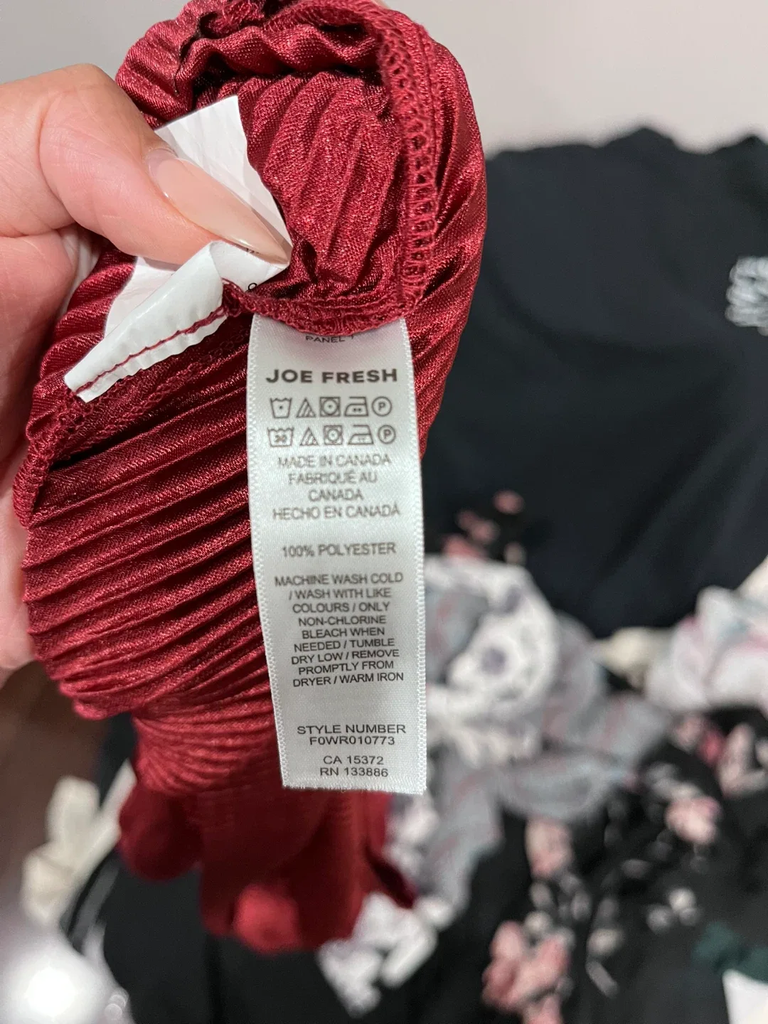 Joe Fresh Burgundy Pleated Top image indicator(4)