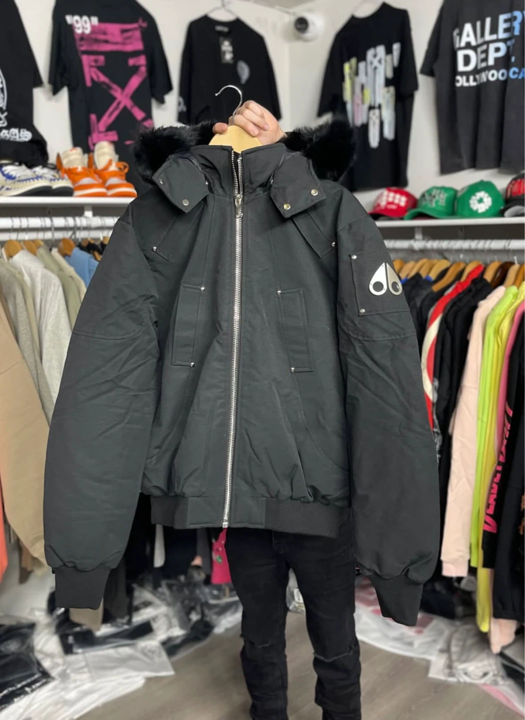 Moose Knuckles Black Down Bomber Jacket - 1:1 - photo 2
