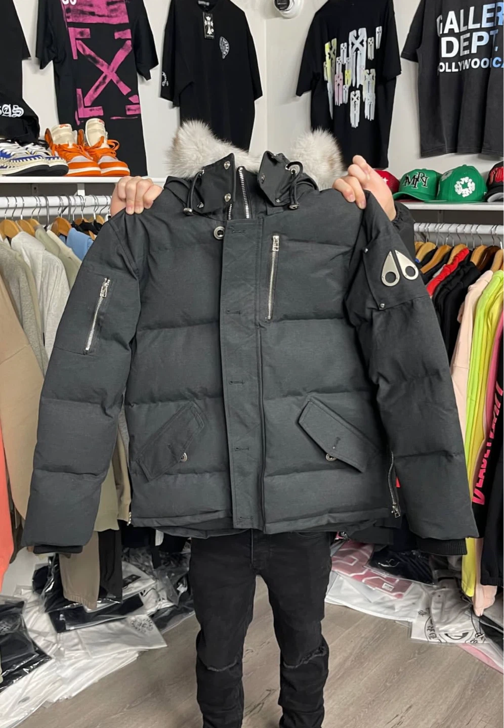 Moose Knuckles Black Down Bomber Jacket - 1:1 - photo 5