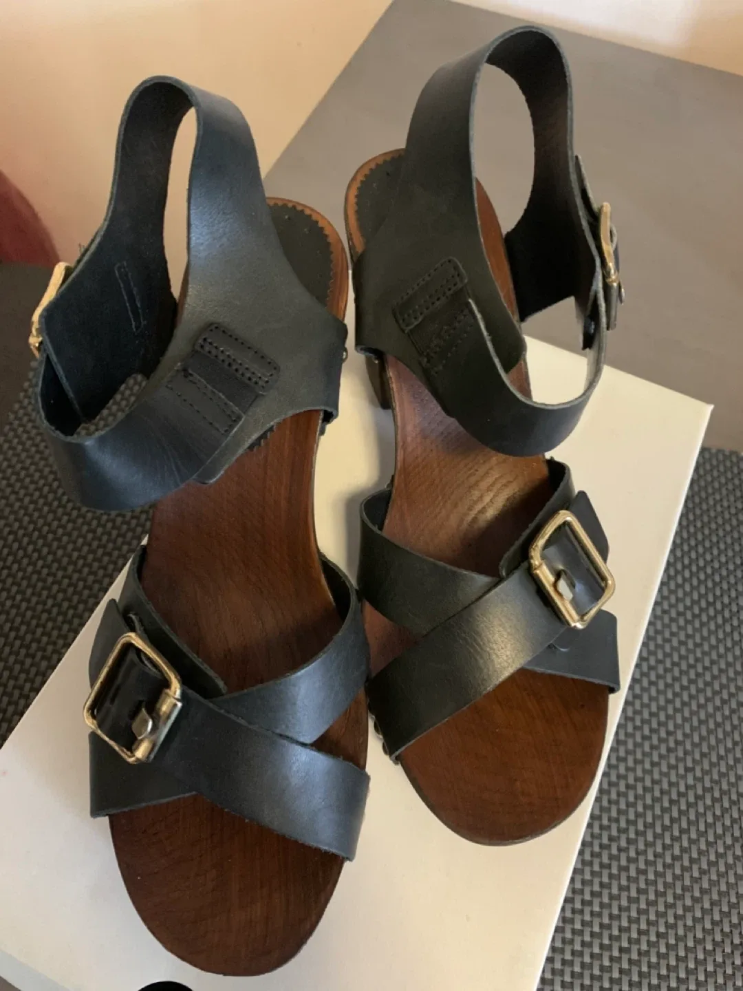 Aldo Black Leather Heeled Sandals image indicator(5)