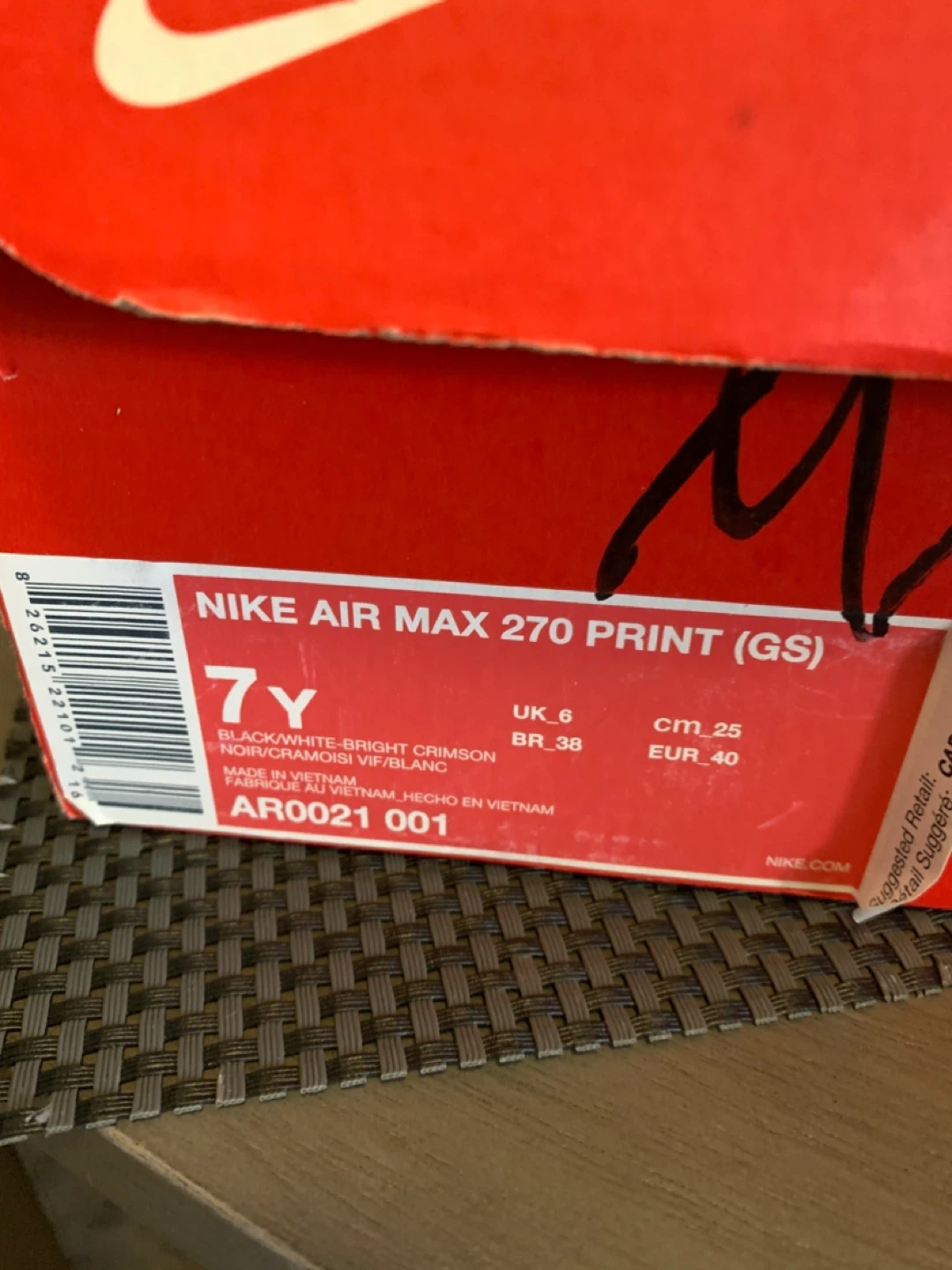 Nike Air Max 270 Print (GS) Red Size 7Y - photo 5
