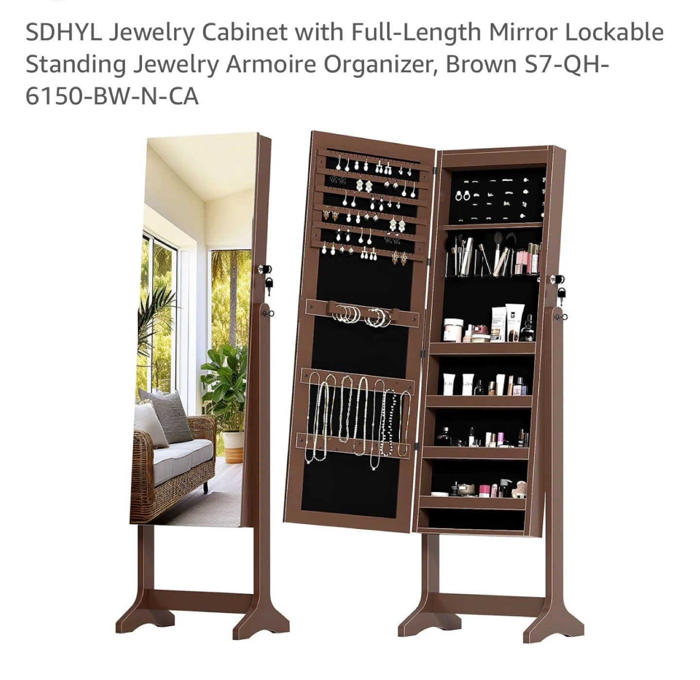 Dresser Cabinet with Full-Length Mirror