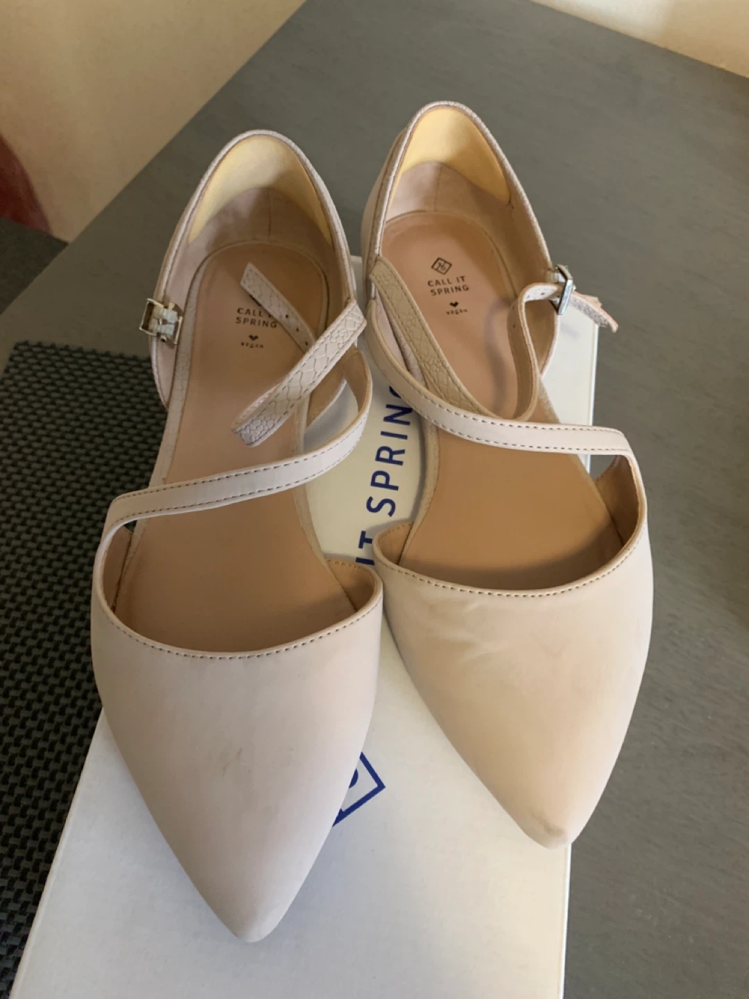 Call It Spring Beige Flats Size 8