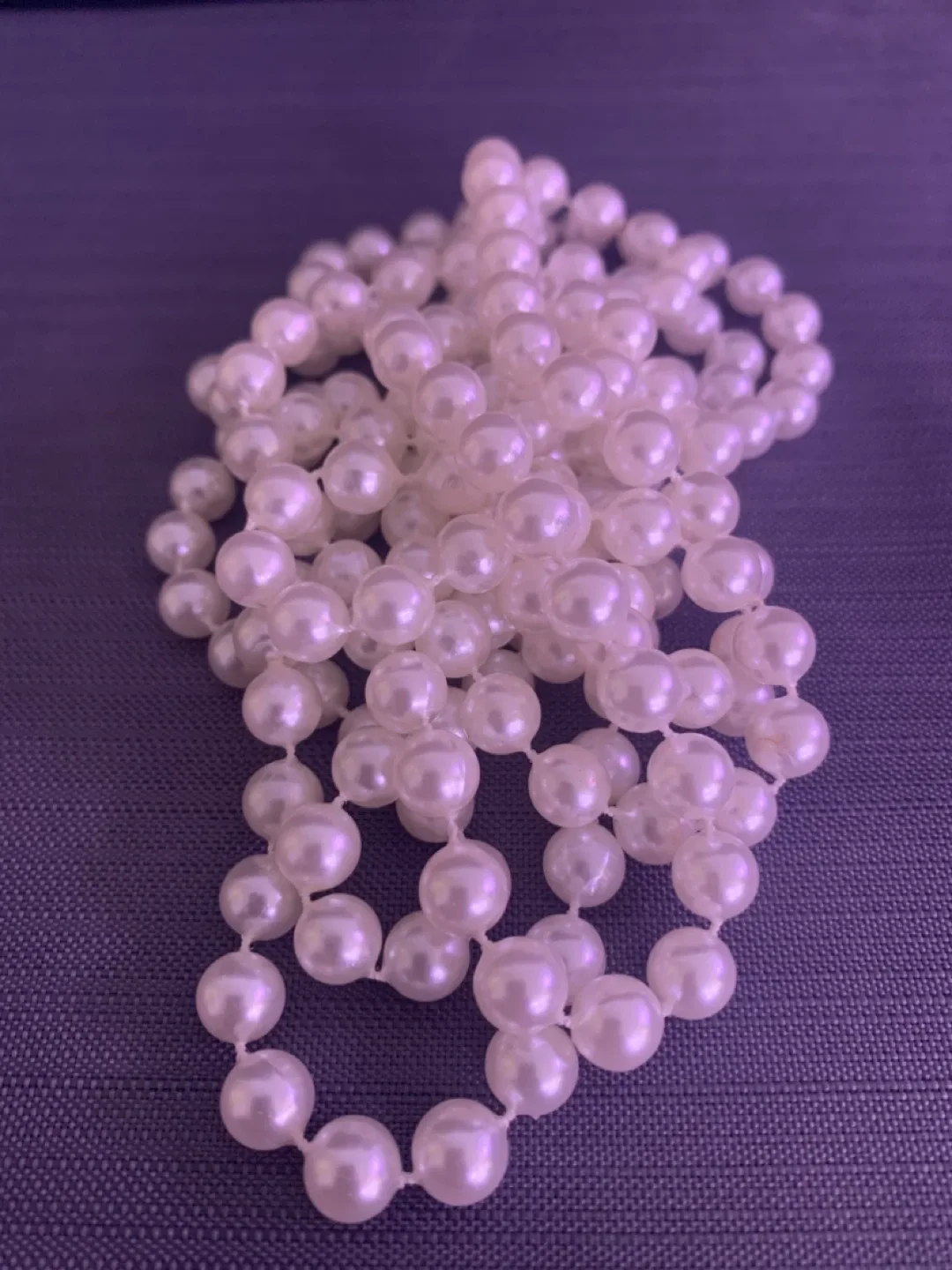 70 inches white faux Pearl Necklace image indicator(2)