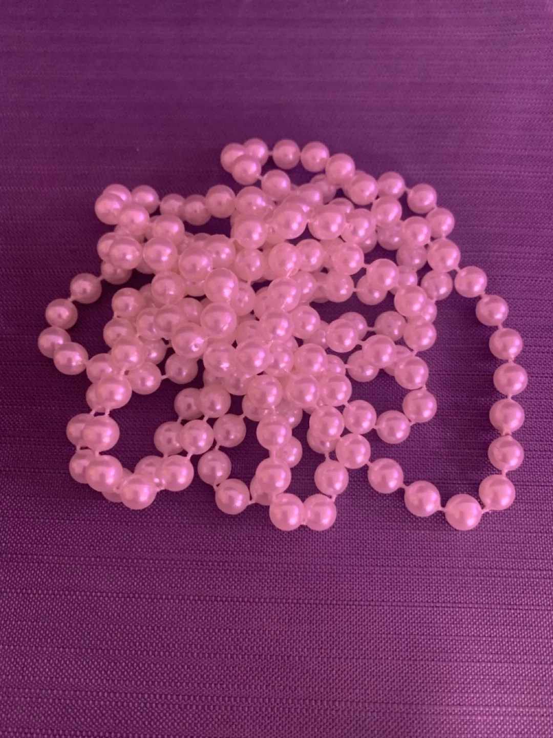 70 inches white faux Pearl Necklace image indicator(3)