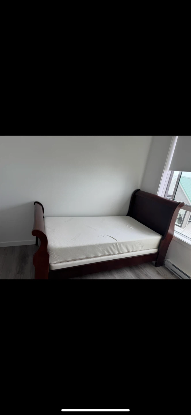 Dark Wood Sleigh Bed Frame